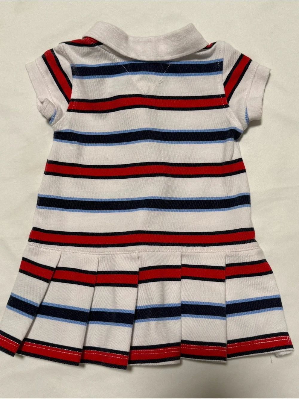 Tommy Hilfiger White Polo Dress with Red & Navy Stripes